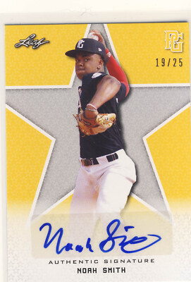 NOAH SMITH 2020 Leaf Perfect Game PG Yellow AUTO /25 ILLINOIS ST