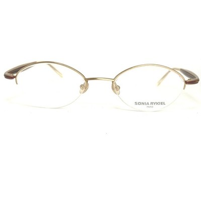 Sonia Rykiel 7022 08 Gold Semi Rimless Oval Eyeglasses Frames 50-20-135 22579‎ Brown Semi Rimless Eyeglasses, Sonia Rykel 90s Vintage  main image 2