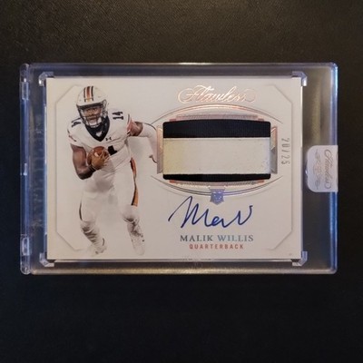 #20/25 Malik Willis Rookie Patch Auto 2022 Panini Flawless Liberty Packers RPA