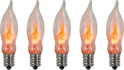 Creative Hobbies  A101 Flicker Flame Light Bulb - 5 Count (Pack of 1), Orange 