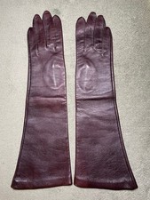 Vintage Brown 14 Long Lambskin Leather Gloves, Size 6 1/2 Lined