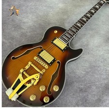Semi-Hollow Body Electric Guitar: 6-String, Mahogany Build, Bigsby Bridge
