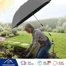 Heavy-Duty 42-Inch Folding Garden Umbrella with Universal Clamp for Outdoor Use