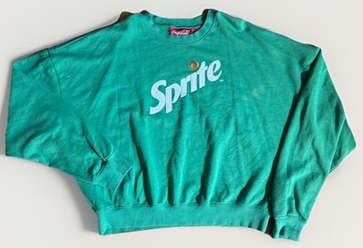 Forever 21 Coca-Cola Sprite Green Sequin Logo Crewneck Fleece Sweatshirt XL