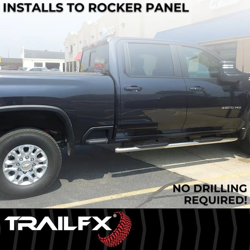 TrailFX A7064S овальный полированный силовой порог из нержавеющей стали для 07–18 Silverado Sierra - Изображение 2 из 4