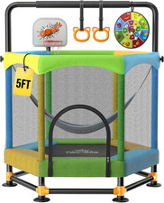 Toddler Trampoline for Kids, Indoor Outdoor Mini Trampolines with Foam Handle, A