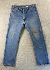 Vintage Levis 505 Jeans Men 36x29 Blue Light Wash Orange Tab Made USA