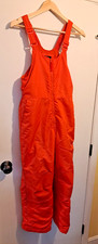 Kids All In Motion Snow Pants Ski Kids Tween Bib Front Zip Orange - Size Large