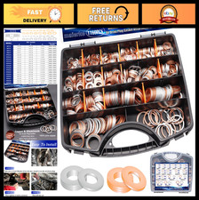 1160pcs Oil Drain Plug Crush Washers Set 18 Sizes Copper Aluminum Gaskets For 1160pcs Oil Drain Plug Crush Washers Set 18 Sizes Copper Aluminum Gaskets For