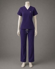 FIGS Technical Collection Scrub Set Women's XS Tall Purple V-Neck Top Pants