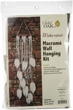 Solid Oak Macrame Wall Hanging Kit-Feathers