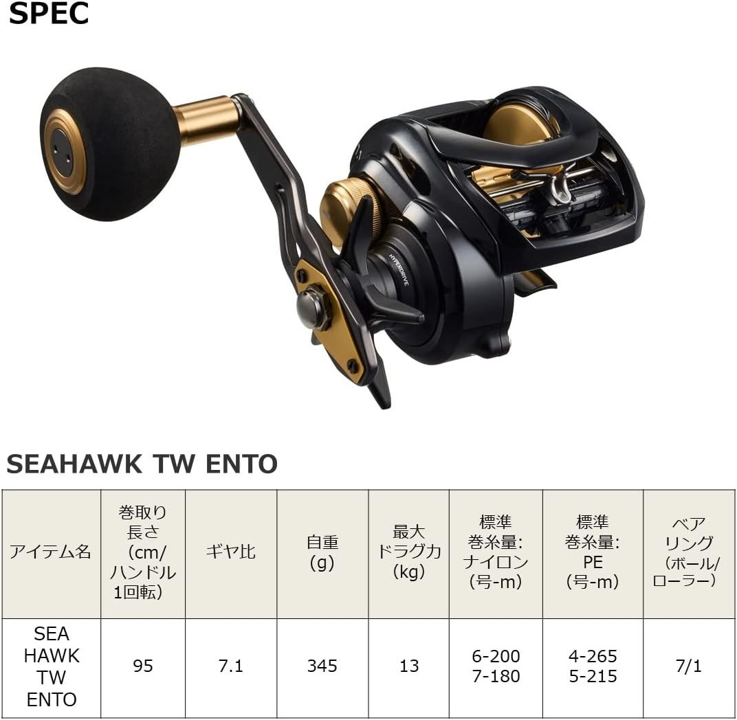Daiwa SEAHAWK TW ENTO Baitcasting Reel Long Cast 00620013 New | eBay