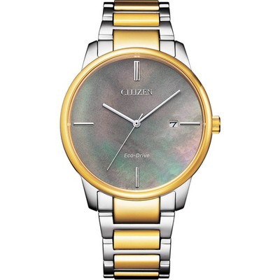 Citizen Unisex Watch Classic Mother of Peral Dial Two Tone Bracelet BM7524-87Y