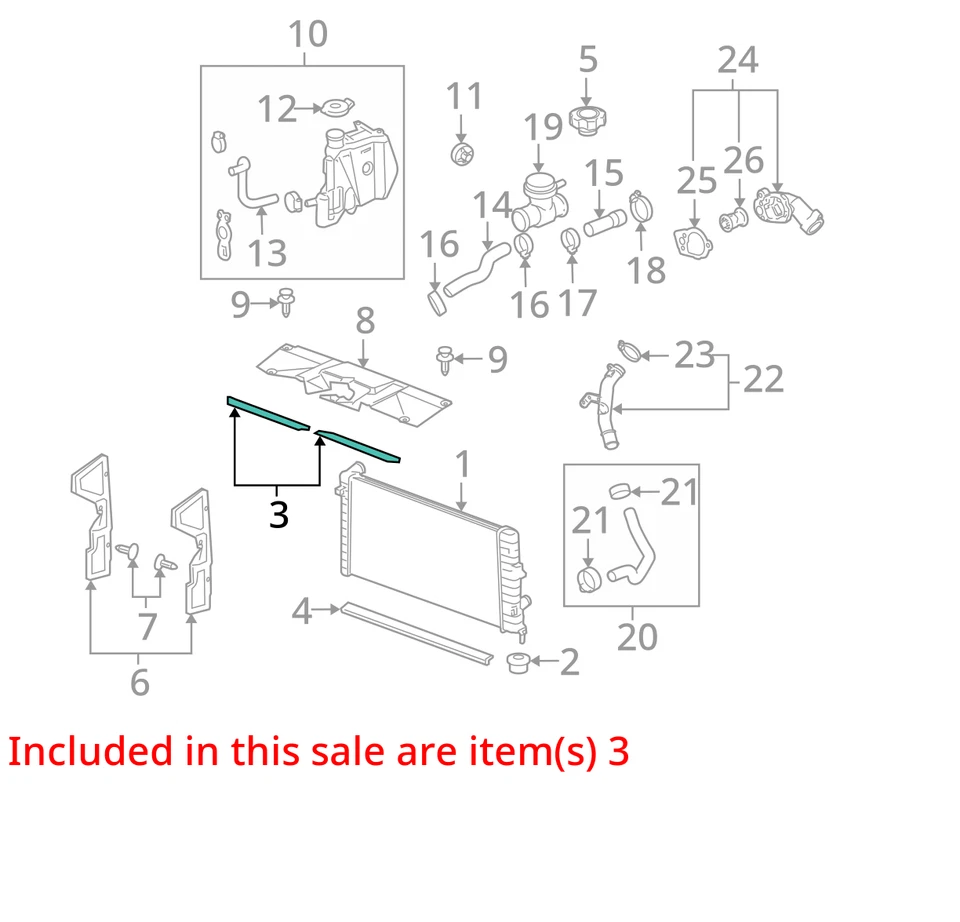 SE ADAPTA A CHEVROLET BUICK IMPALA LACROSSE SEAL RAD UPR 10347106 2004-2008 - NUEVO OEM Foto 2 de 3