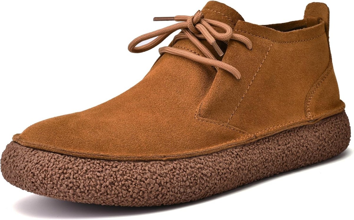 JIONS Mens Ankle Desert Chukka Boots Lace Up Suede Leather  display picture 2