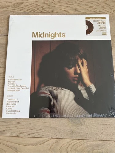 Taylor Swift Midnights Mahogany Marbled Vinyl LP New Sealed Unique Photos