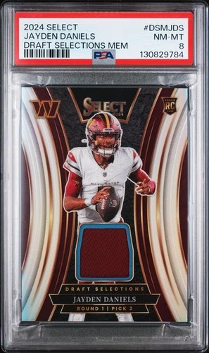 2024 Select Jayden Daniels #d 52/149 Draft Selections Rookie Prizm PSA 8 NM-MINT