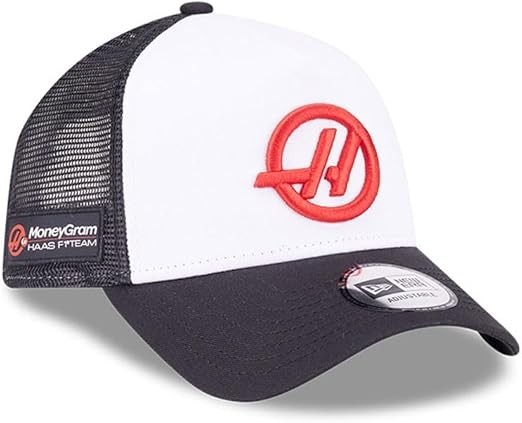 Haas F1 Team New Era A-Frame Trucker Baseball Cap Hat White