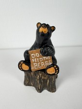 Big Sky Carvers BearFoots Feed the Bears Tree Trunk Figurine Kritter Hollow