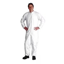 Dupont Ic181swhlg002500 Collared Disposable Coveralls, L, White, Tyvek R