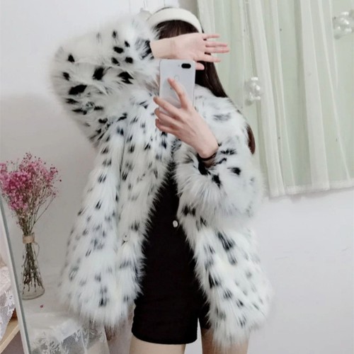 Winter New, Imitation Fox Fur Coat Female, Leopard Print, Imitation Fur Coat - Picture 10 of 10