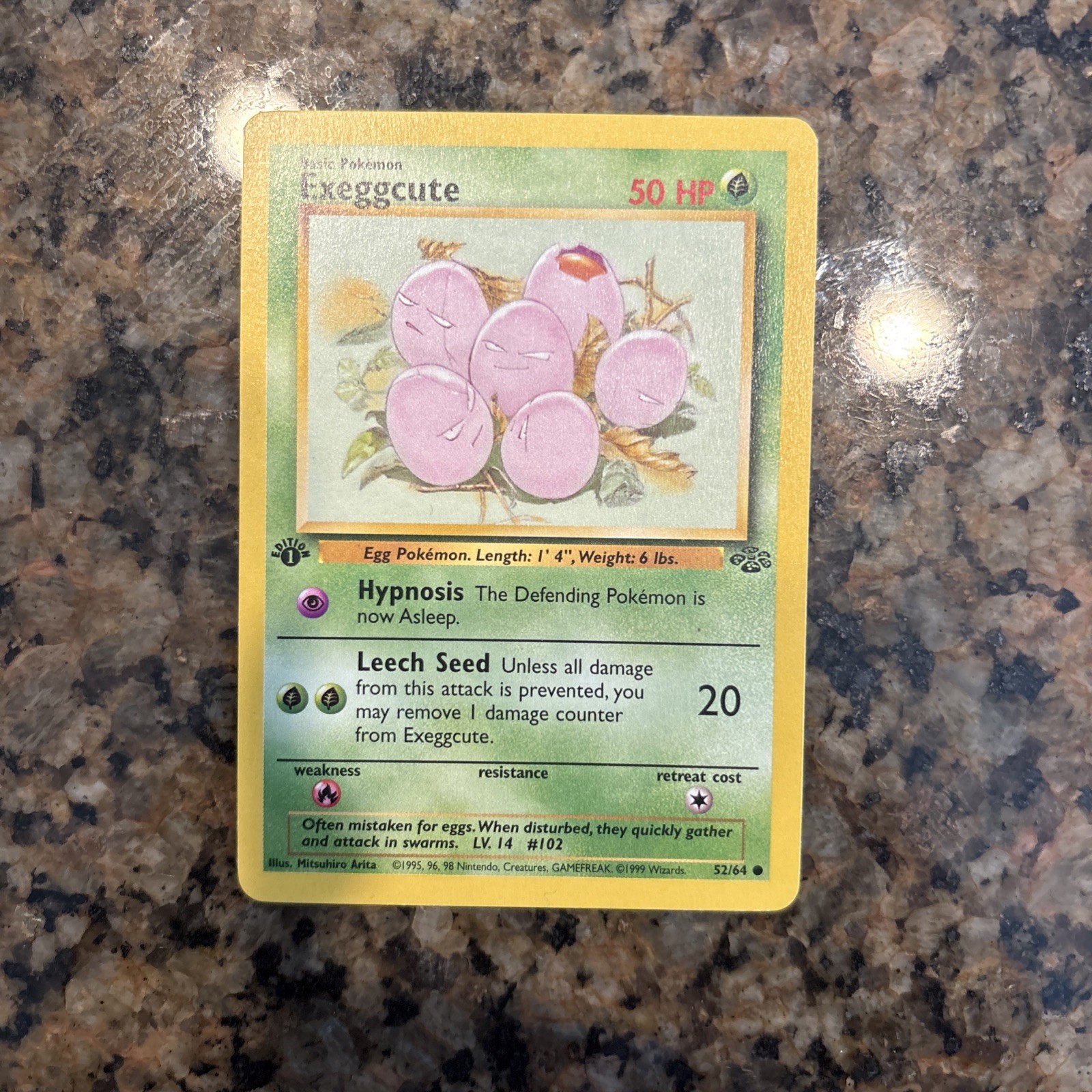 Exeggcute 52/64 1st Edition Jungle Common English Pokemon Card