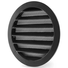 calimaero® WSGB 5" Inch Black Round Metal Air Vent Grill Cover Flat Louver 