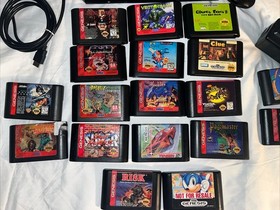 Sega Genesis Model 1 HDMI Bundle - Tested System, 2 Controllers, 18 Games Lot