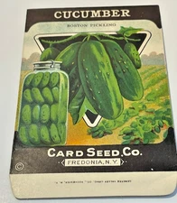 2627.7 ~ 1930’s Vintage Boston Cumcumber Seed ~ Card Seed Co - Fredonia N.Y. NOS