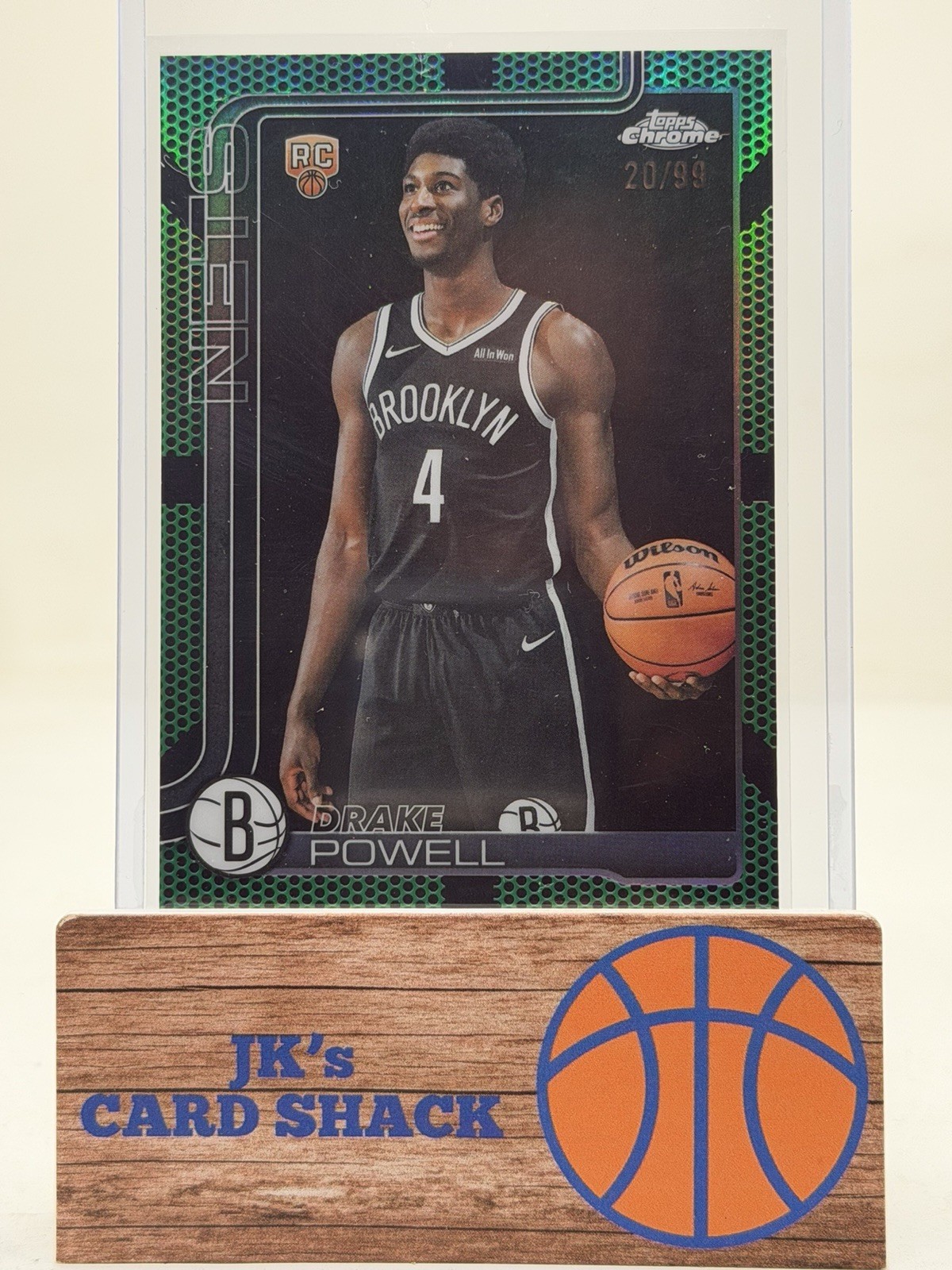 2025-26 Topps Chrome Drake Powell Green Basketball Refractor RC /99 #272