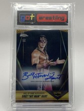 2025 WWE Topps Chrome BRET HART Hall of Fame Auto GOLD Refractor /50 SSP Bookend
