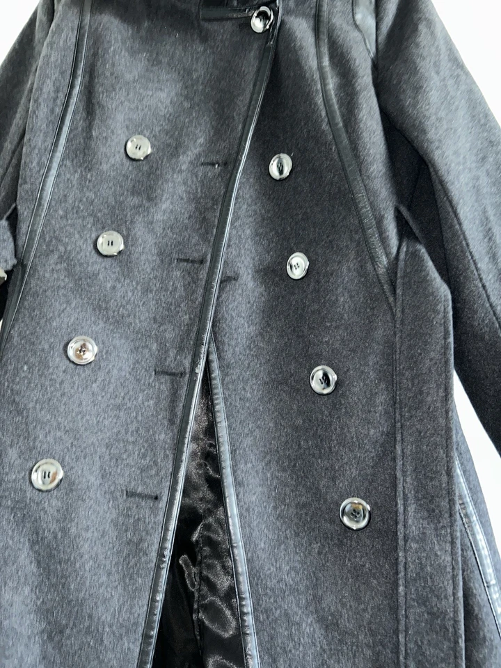 Abrigo Monroe And Main Talla XL Abrigo Guisante Chaqueta Negra Mujer’s Parka Mezcla Lana Foto 2 de 4