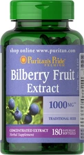 Puritan's Pride Bilberry 1000 mg - 180 Softgels