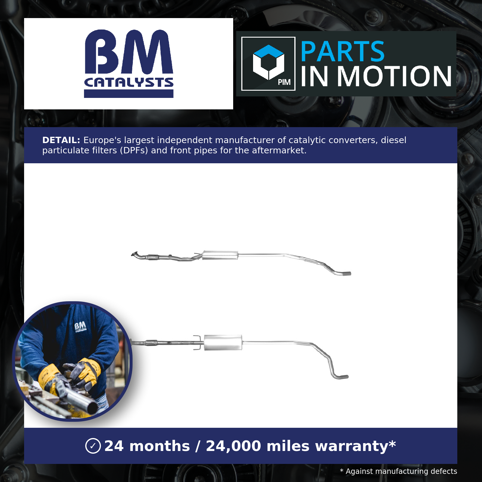 Exhaust Pipe + Fitting Kit Centre BM50462K BM Catalysts 13220794 5852596 Quality - Image 3