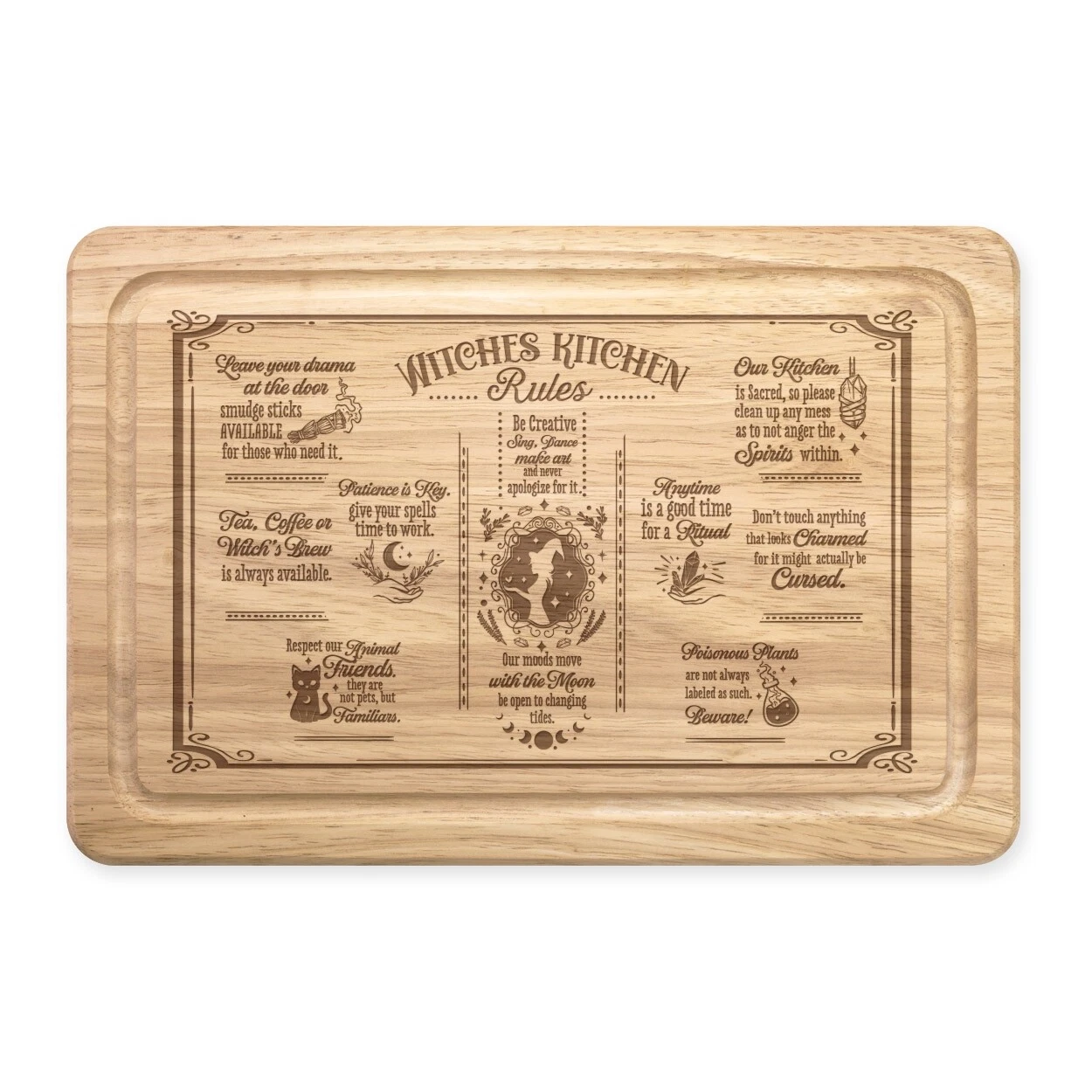 Witches Kitchen Rules Rectangular Chopping Board Funny Favourite Magical Spell