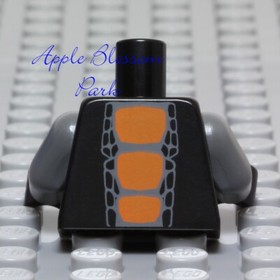 NEW Lego Ninjago Gray & Black SKALIDOR SNAKE TORSO - Serpent Minifig Body 9450