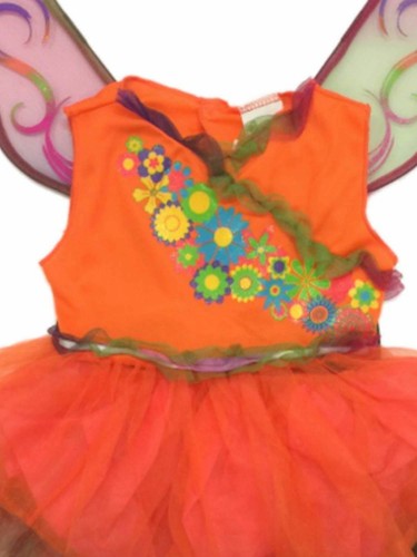 Toddler Girls Orange Rainbow Fairy Halloween Costume Dress Tutu With Wings - Bild 3 von 3