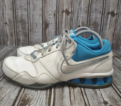 Nike Reax Rockstar 2 Women's 9.5 White Blue Training Running Shoes 454473-102
