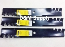 Set of 3 Mower Mulching Predator blades 54" to fit John Deere M136195 M144652 