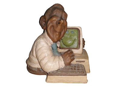 Vintage Computer Friendly Desk Paperweight Lee Sievers PC Nerd Tech Figurine