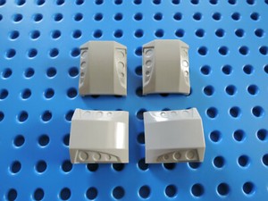 LEGO 4 x Schrägstein Motorhaube 44675 2x2 gewölbt Anschlüsse  neu hellgrau