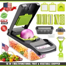 16 In 1 Vegetable Fruit Kitchen Chopper Cutter Food Onion Veggie Dicer Slicer US