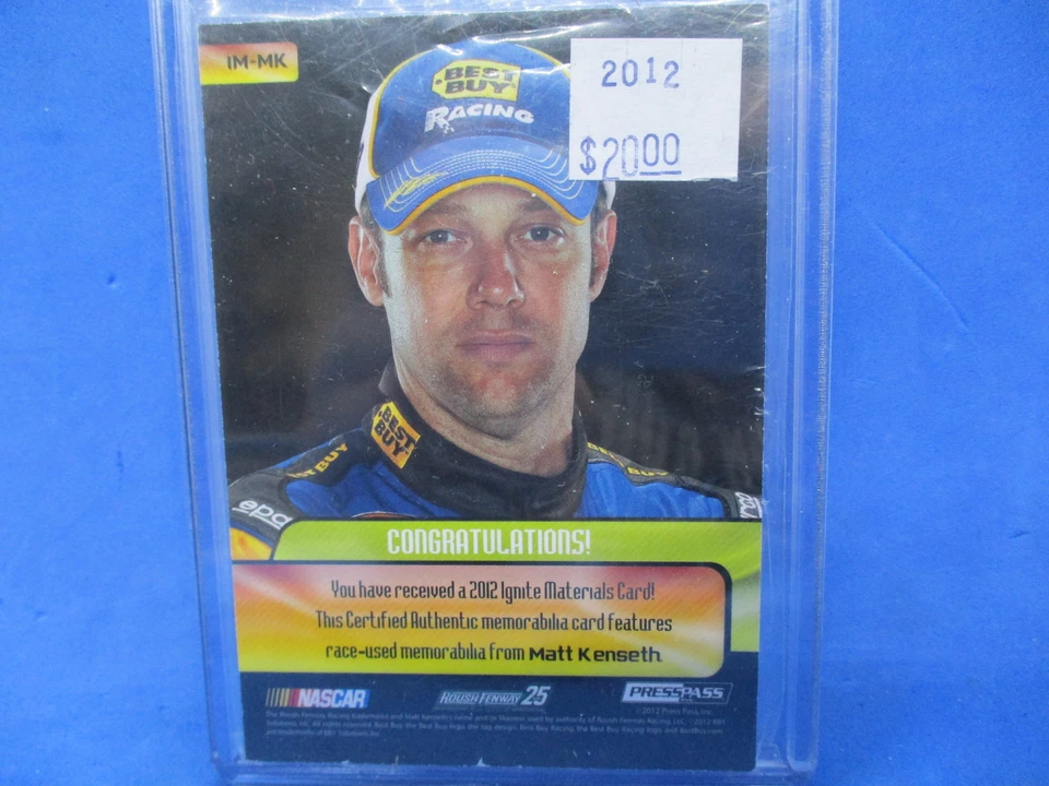 2012 PRESS PASS IGNITE RELIC FIRESUIT MATT KENSETH /99 - Image 2 of 2
