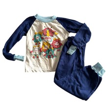Vintage 80s Rainbow Brite Pajama Set 3 3T Sleep Shirt  Pants Sprites Blue RARE
