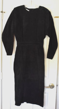 VINTAGE BLACK SUEDE LAURICE LONG DRESS 7/8