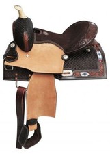 Double T Pony/Youth saddle with beaded inlay 13"
