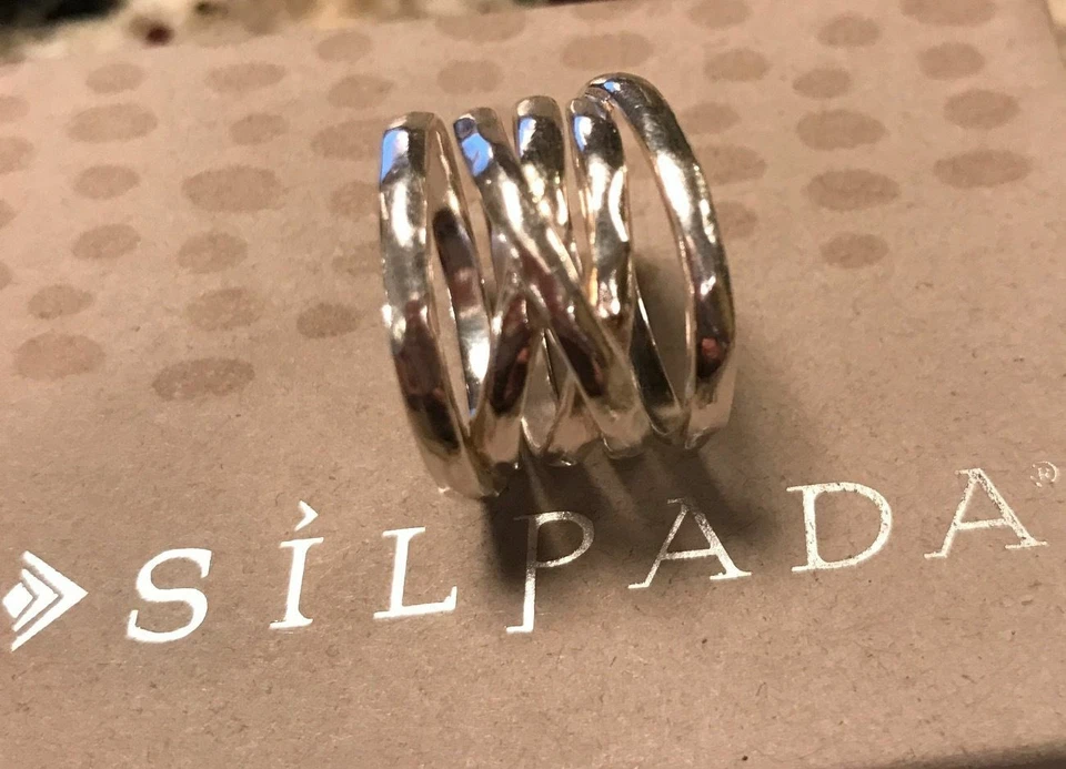 Silpada Sterling Silver Wrapped Up Band R3475 Ring 925 Sz: 11--NEW - Image 4 of 4