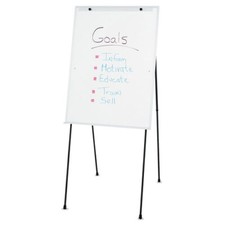Quartet Dry-Erase Steel Easel, Melamine, 29 x 40, White, Aluminum Frame