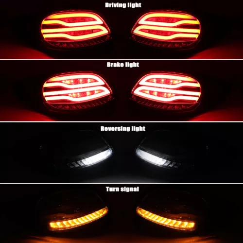 Left+Right LED Tail Light Rear Brake Lamps Smoked Lens For Peugeot 206 2004-2008 - Foto 3 di 14