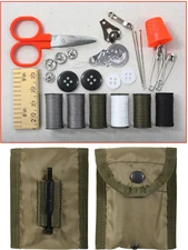 Emergency Sewing Repair Kit Case Small Pouch Belt Clip Travel Compact Military